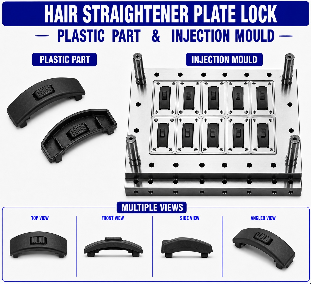Hair Straightener Plastic Plate Lock Mould and Moulding Service